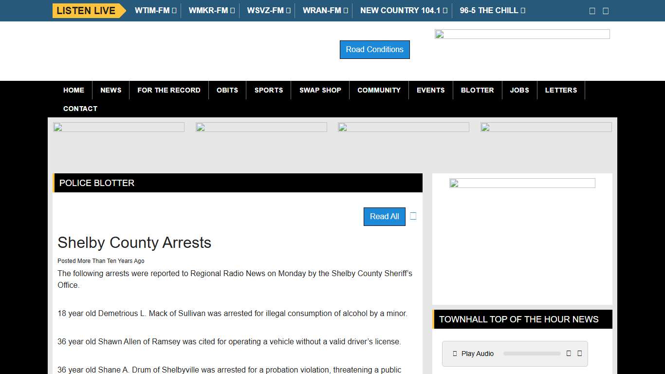 Shelby County Arrests